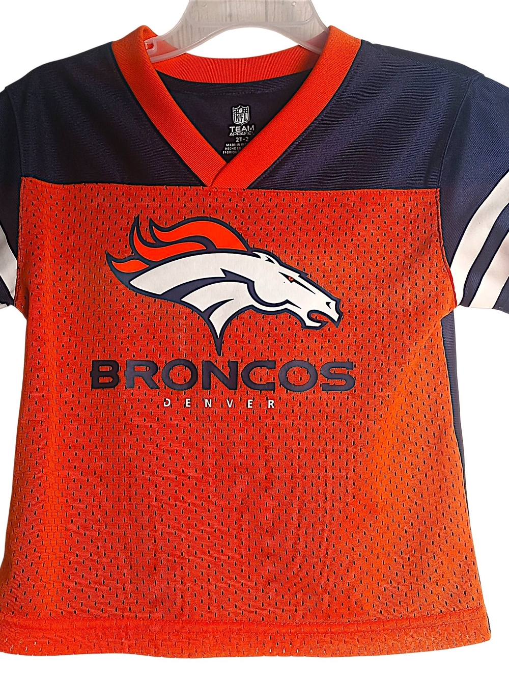 NFL Denver Broncos Youth Orange and Navy Mesh Jersey Top